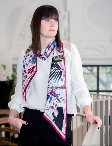 Tangalle garnet sash scarf - neck