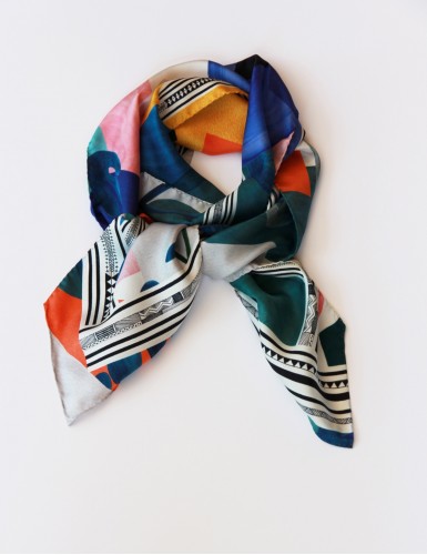 Tulum Blue sash scarf - packshot tied