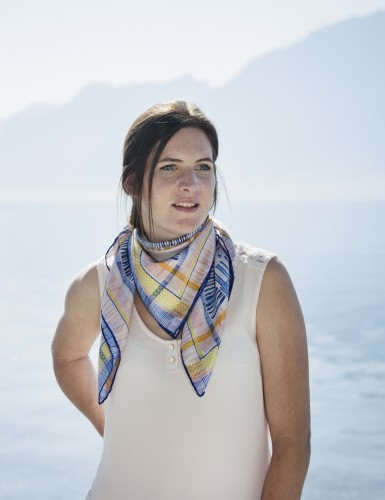 Marmaris blue scarf 90 (unique) - neck