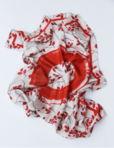 Carré 90 Tomori rouge - crumpled