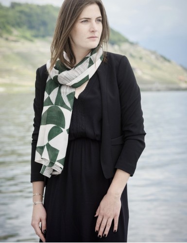 Santorini green stole - neck