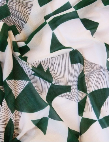 Santorini green stole - detail